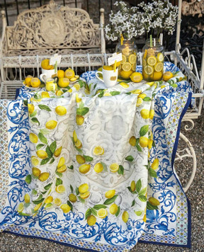TESSITURA TOSCANA TELERIE White Cetara linen tablecloth NT230005020067