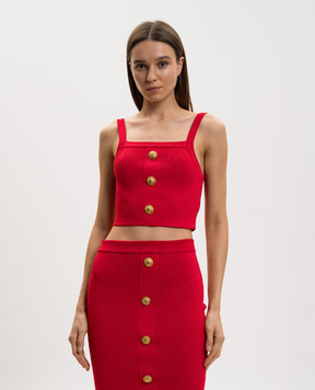 Balmain Red top with branded rivets GF1AA415KJ43