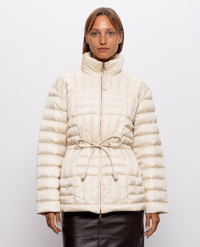 Moncler Beige down jacket with logo patch L20931A00150597YF