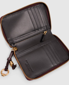 Gianni Chiarini Burgundy glossy leather wallet with logo print PF6008EEL