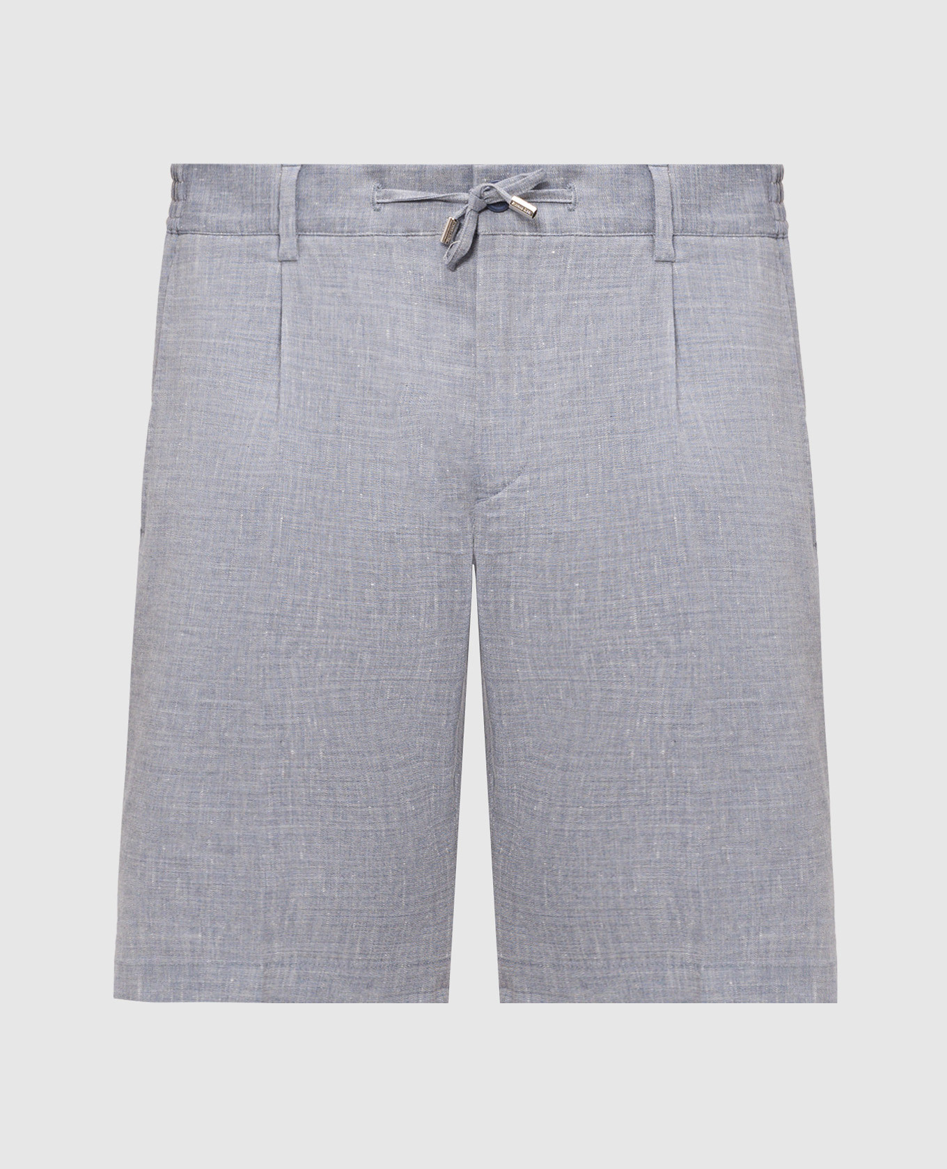Blue linen and wool shorts