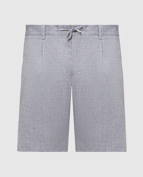 Stefano Ricci Blue linen and wool shorts M1T6100300WL003L