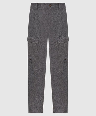 Grey wool cargo pants