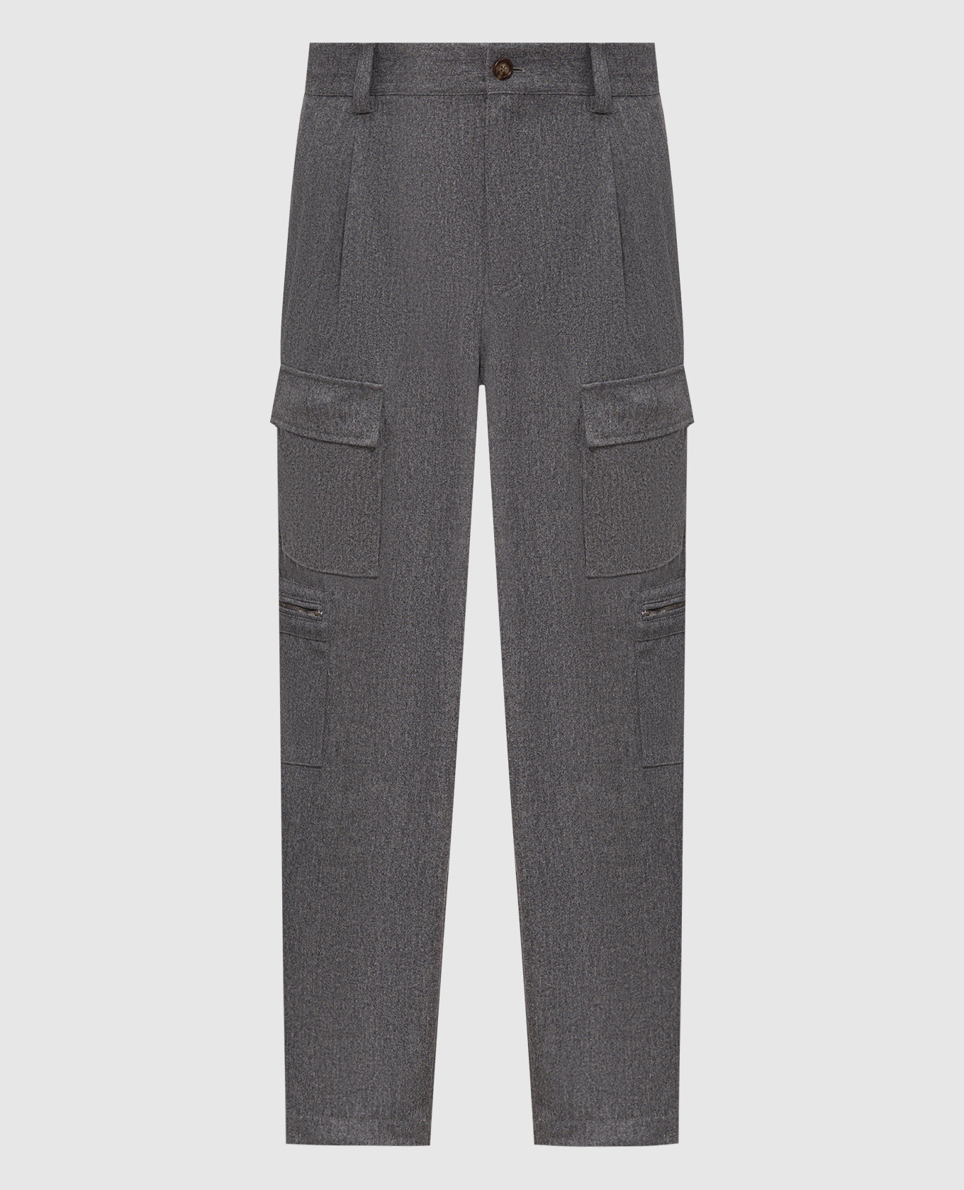 Grey wool cargo pants