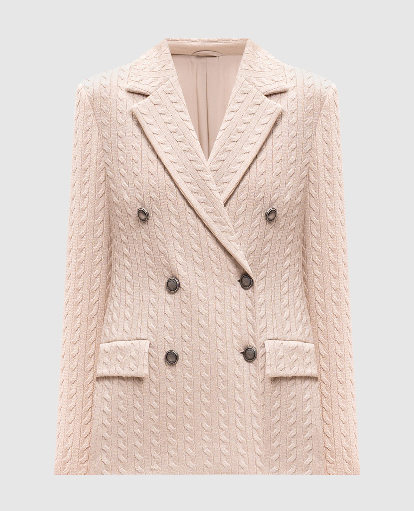 

Beige double-breasted jacket with lurex Brunello Cucinelli