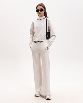Palm Angels White sweatshirt with contrasting logo PWBA016S26FLE002