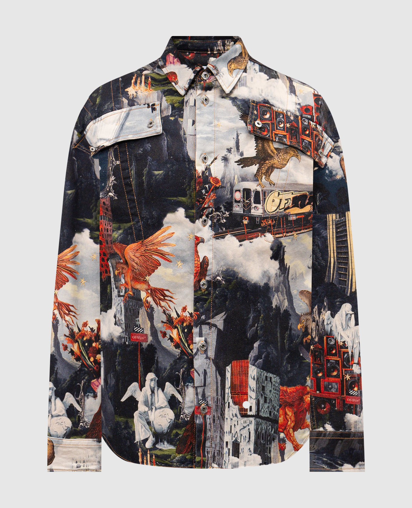 

Denim shirt with World Paint print Off-White