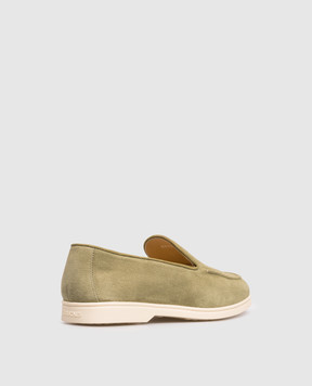 Doucal's Green suede loafers with logo DD8893JOANUY229