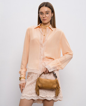 Ermanno Scervino Brown Suede Candy Duffle Bag with Fringe D483S320TRIFV