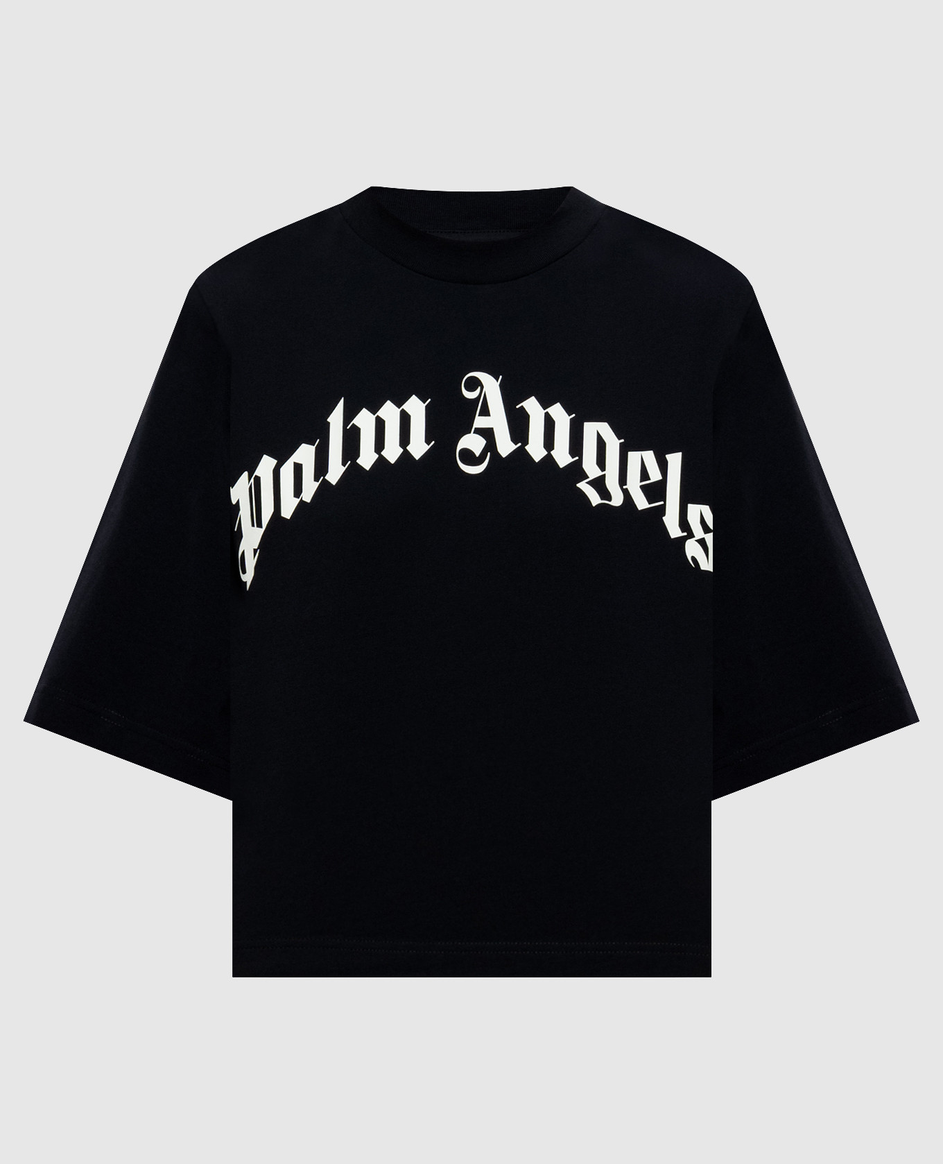Black T-shirt with a print of the inscription