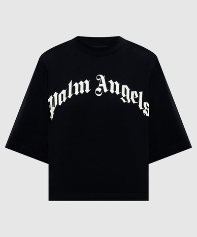 Schwarzes T-Shirt mit Aufdruck der Inschrift