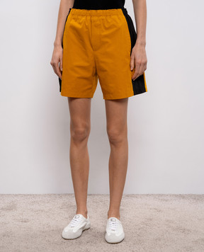 Saint Laurent Brown shorts with monogram logo print 858566YZ9GA