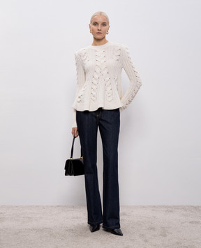 Alexander McQueen White wool and cashmere sweater 848809Q1BE1