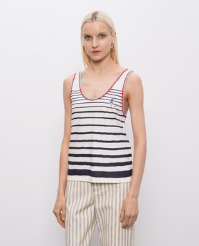 Fendi White striped T-shirt FS9794AOUO