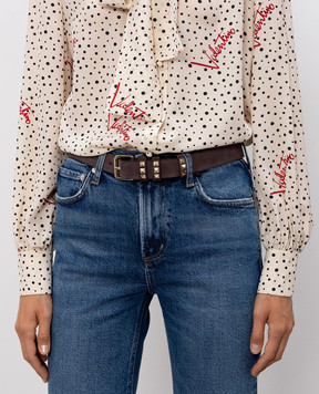Valentino Brown suede Rockstud belt 9W2T0SX7HUH