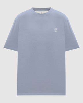 Brunello Cucinelli Blue T-shirt with logo print M0B138440