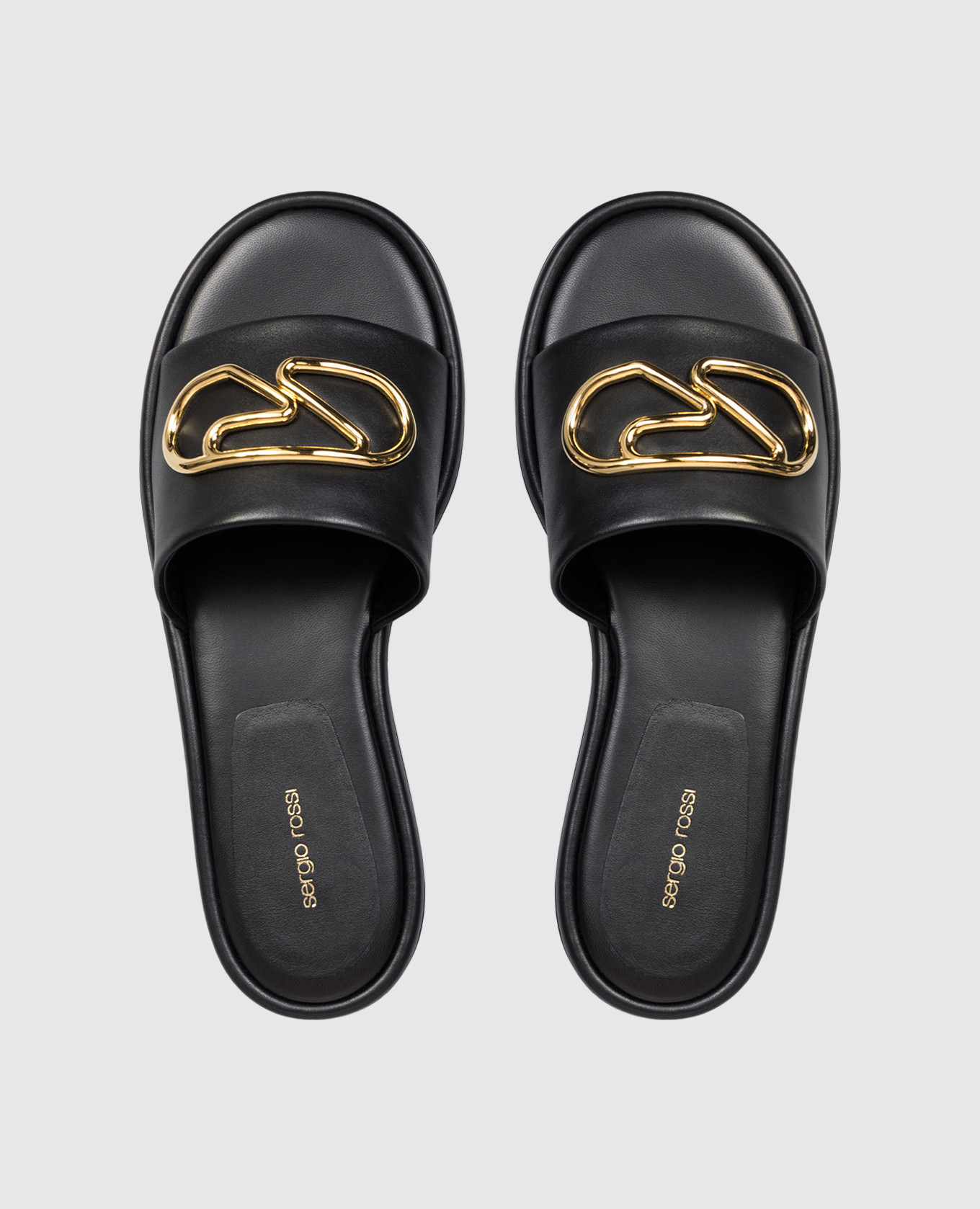 Surge black leather flip-flops Sergio Rossi 4