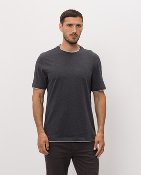 Brunello Cucinelli Dark grey layered t-shirt M0B137427