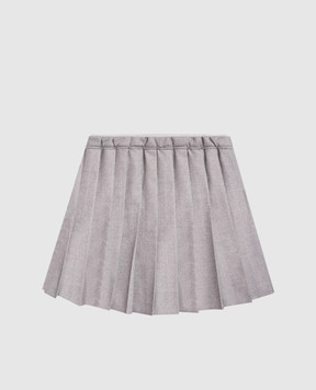 Brunello Cucinelli Children's gray pleated skirt with wool BB122G094A