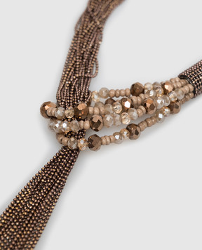 Peserico Brown necklace with monil chain A35537C0CC909