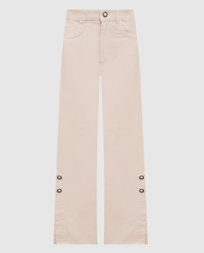 Twinset Beige jeans with logo patch 261TP211B
