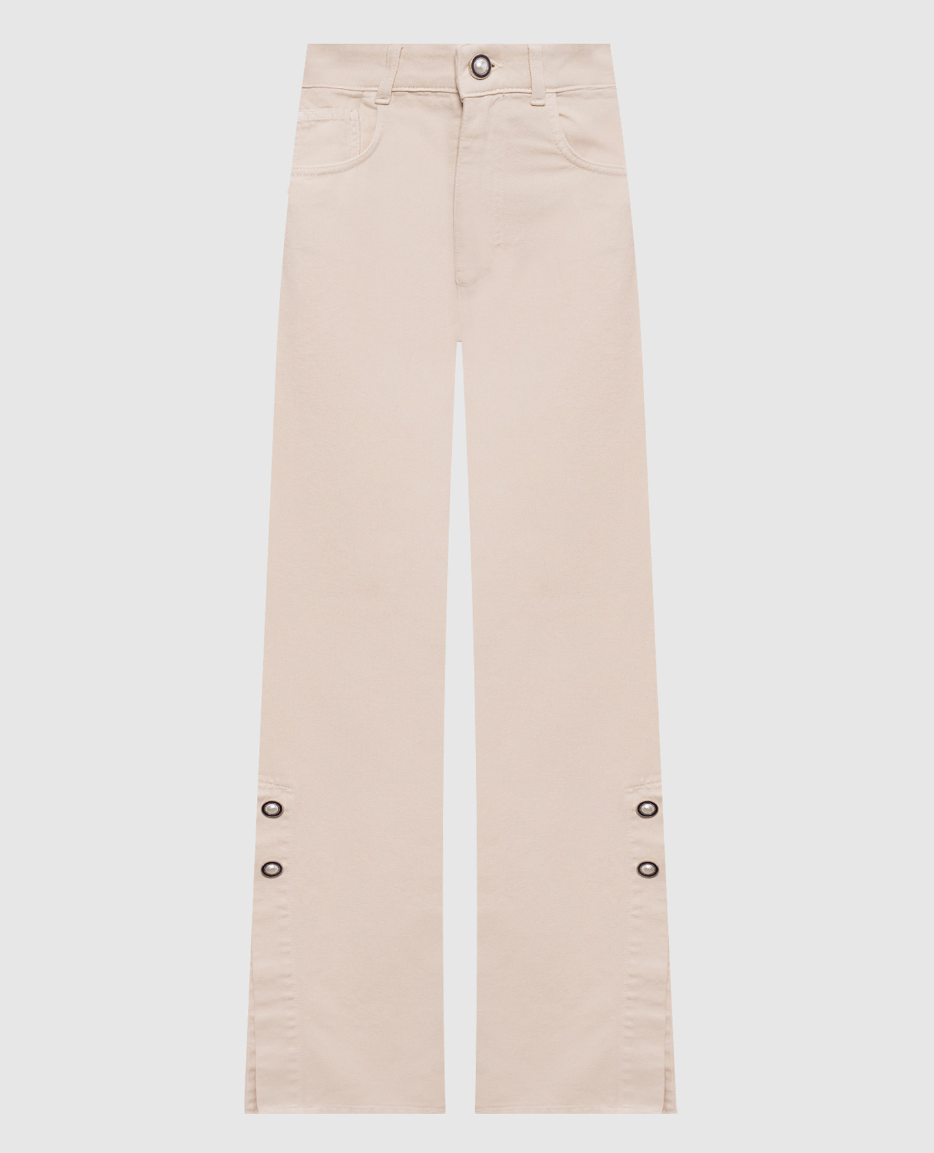 Beige jeans with logo patch Twinset