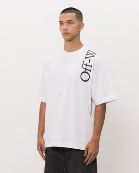 Off-White White T-shirt with contrast logo 44MAA120F26J010