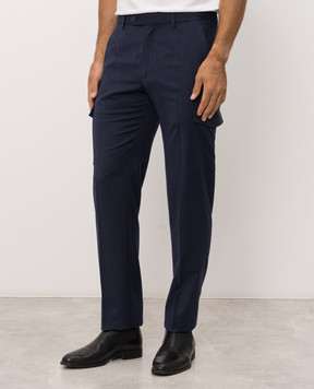 Stefano Ricci Blue wool and silk cargo pants M1T6300190WK002V