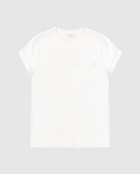 Brunello Cucinelli Children's white T-shirt with a monil chain B0T81T458C