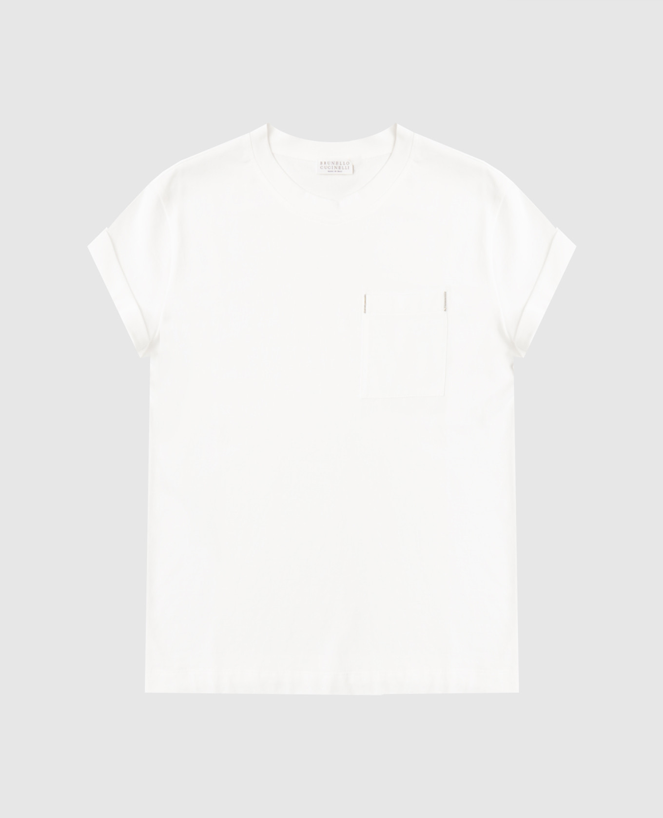 

Children's white T-shirt with a monil chain Brunello Cucinelli