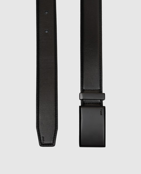 Juun.j Black leather belt with logo JC688ZP005