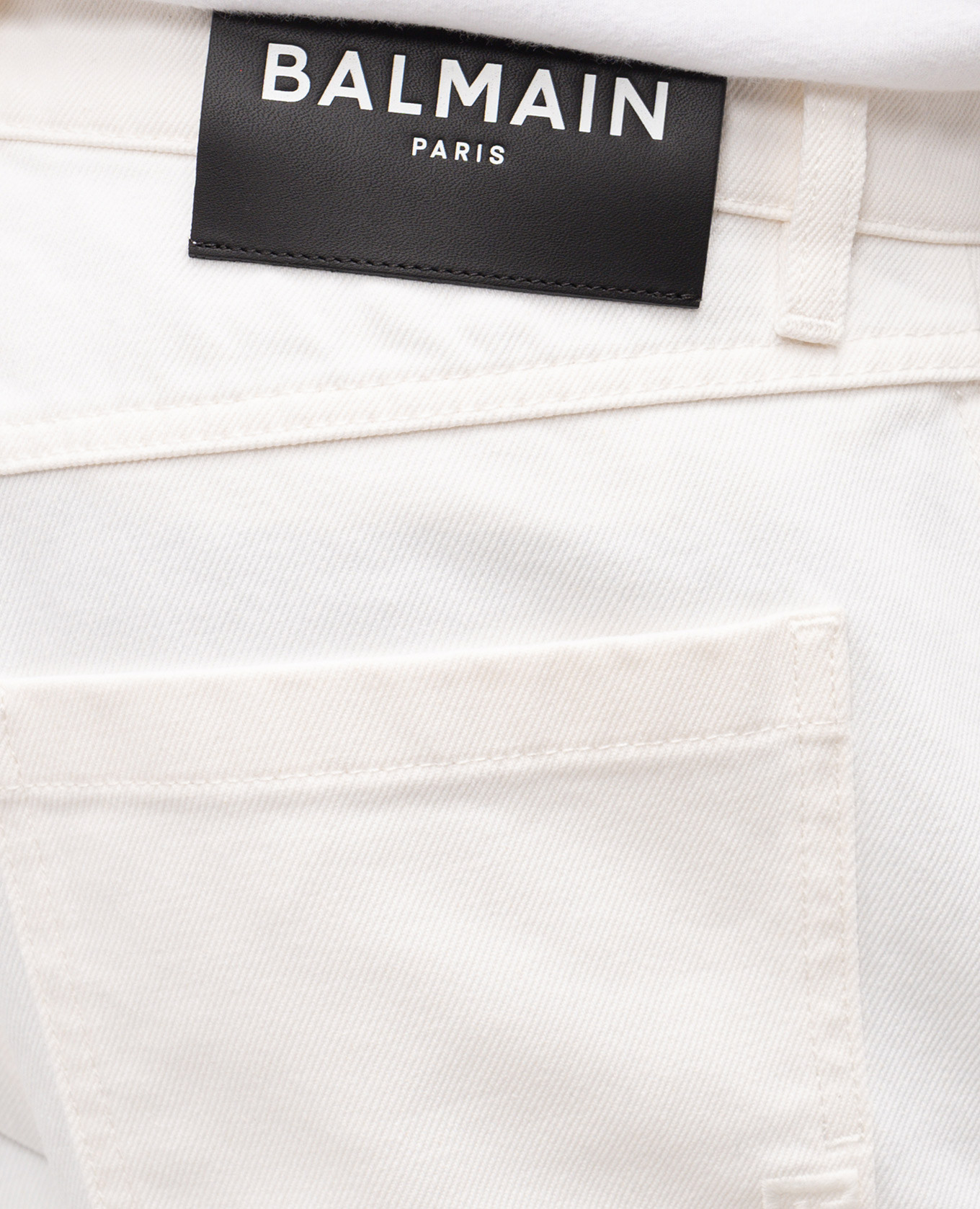 White jeans with logo Balmain 5