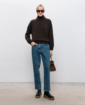 Peserico Brown wool, silk and cashmere sweater S99987F0509283
