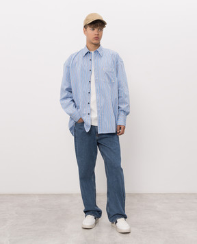 Palm Angels Blue striped shirt PAMGE004FB001
