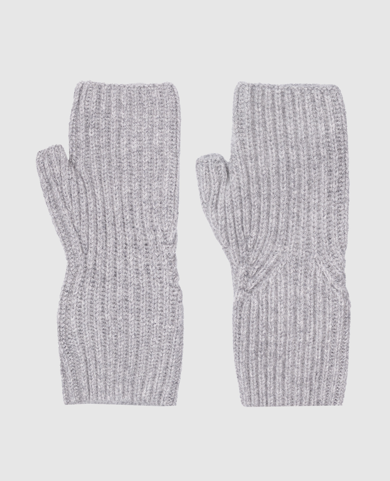 Gray cashmere mittens