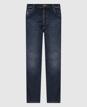 Brunello Cucinelli Blue jeans with logo patch M283PX1290