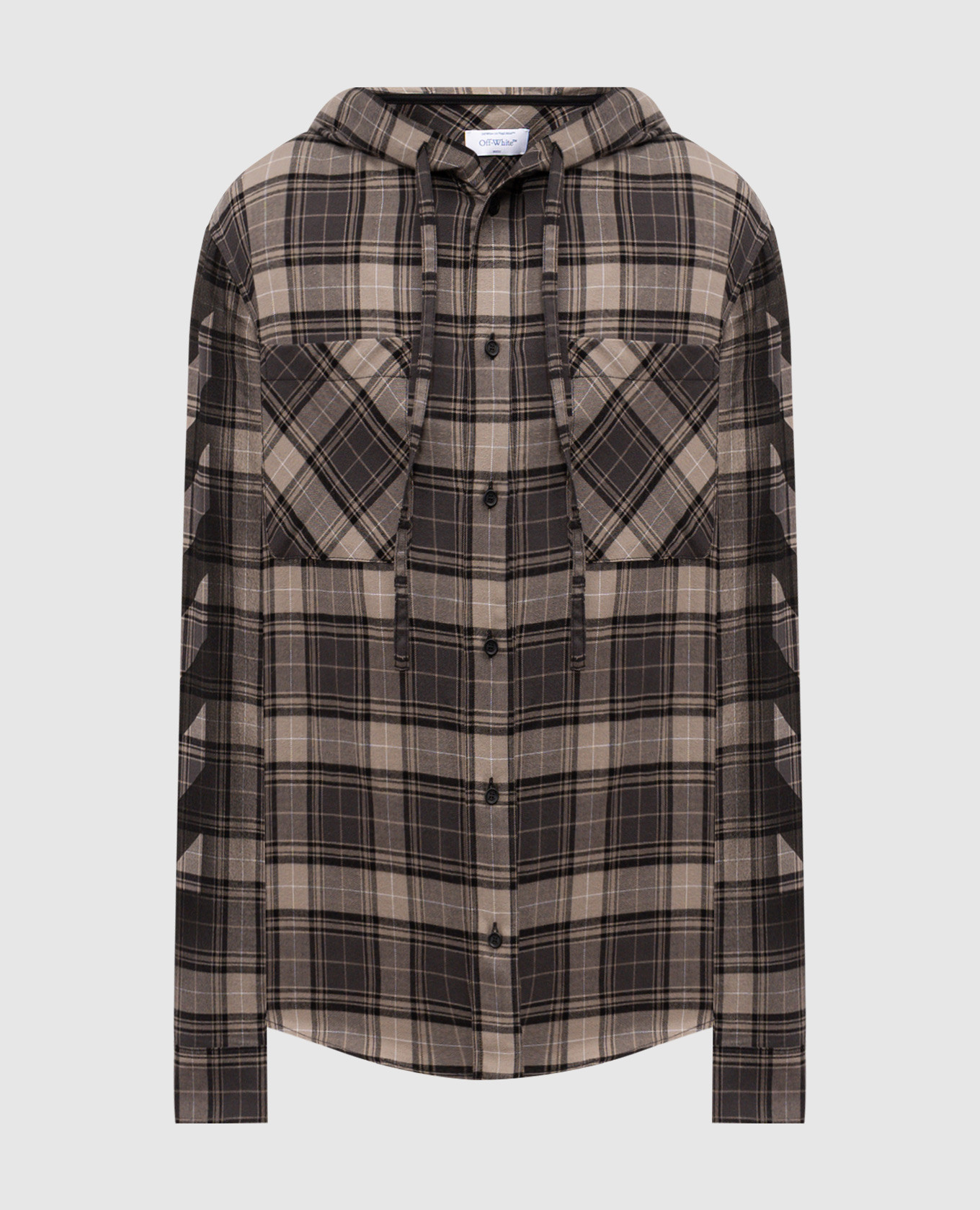 

Gray checked shirt with hood Off-White, Grey