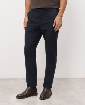 ISAIA Blue wool and cashmere pants PNC053P9040