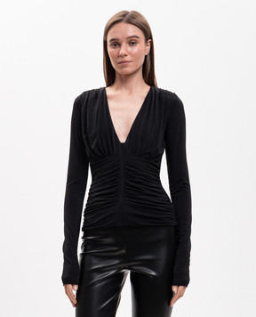 Max Mara Sportmax Black top with drape SPXBEATO