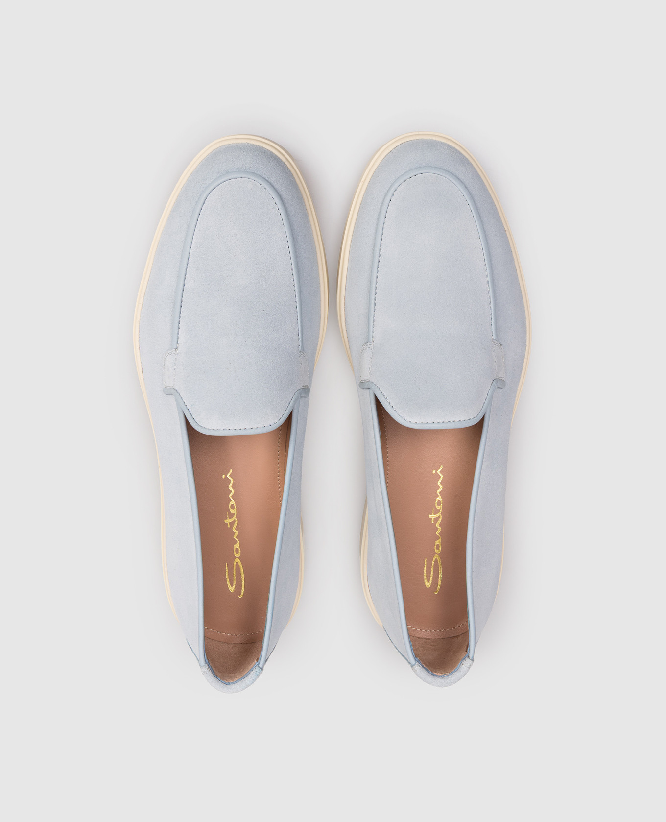 Blue suede loafers Santoni 4