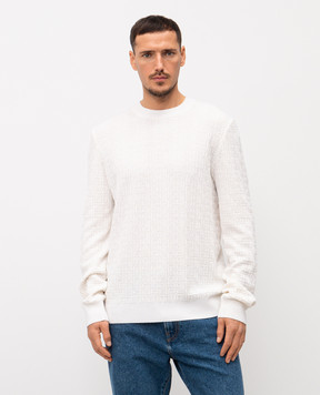 Balmain White wool and linen jumper GH1KD000KI03