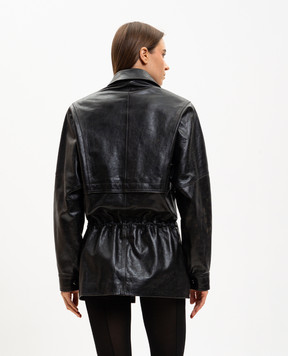Magda Butrym Black leather jacket with vintage effect LEATHER19JACKET271526