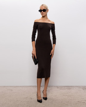 Tom Ford Brown dress with open shoulders ACK737YAX1099
