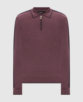 Stefano Ricci Purple wool and silk polo shirt K606432Z45F26319