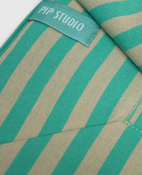Pip Studio Green Stripes tablecloth with logo 51035070