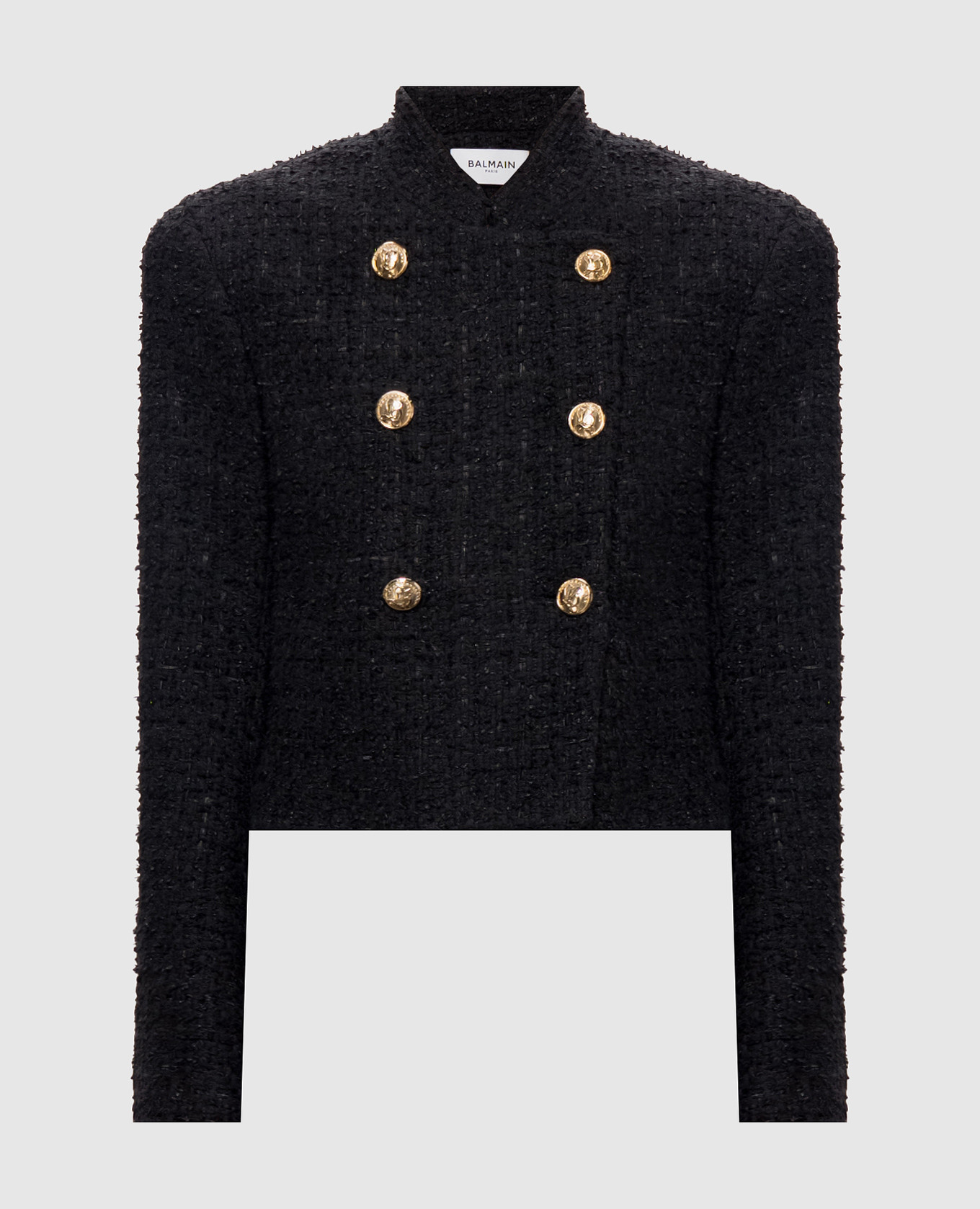 Black double-breasted tweed jacket Balmain