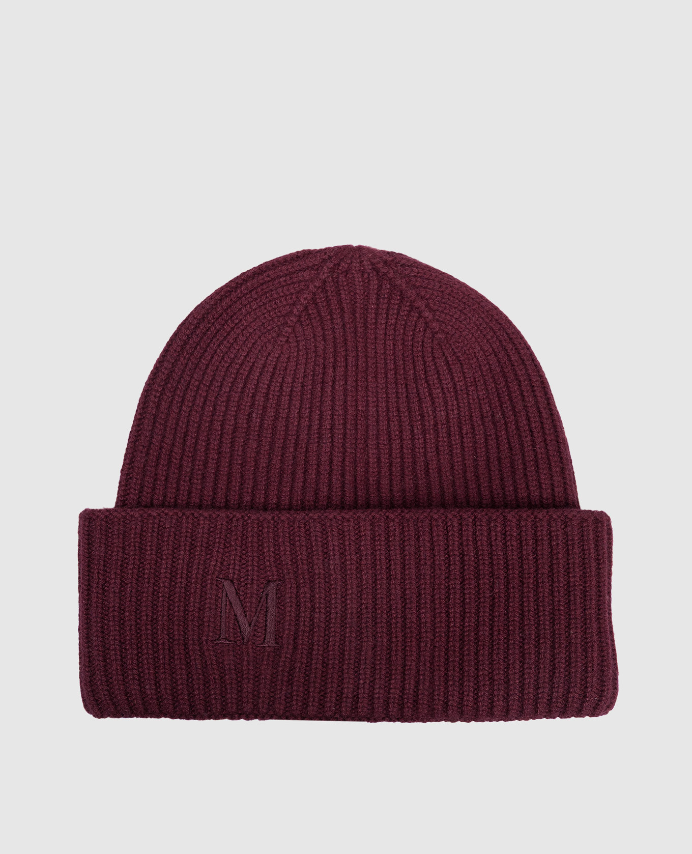 

Burgundy cashmere hat with logo Max Mara