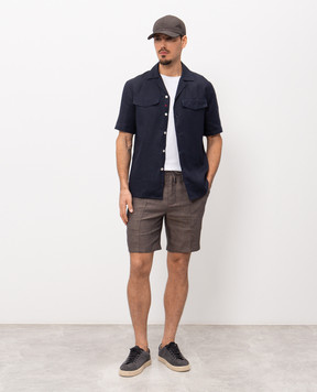 ISAIA Brown linen shorts PNC021P9120