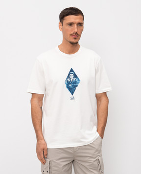C.P. Company Ivory T-shirt with logo print MTS266A110656W