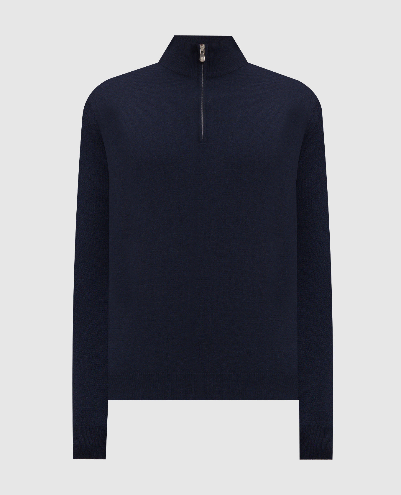 Blue cashmere jumper with zipper